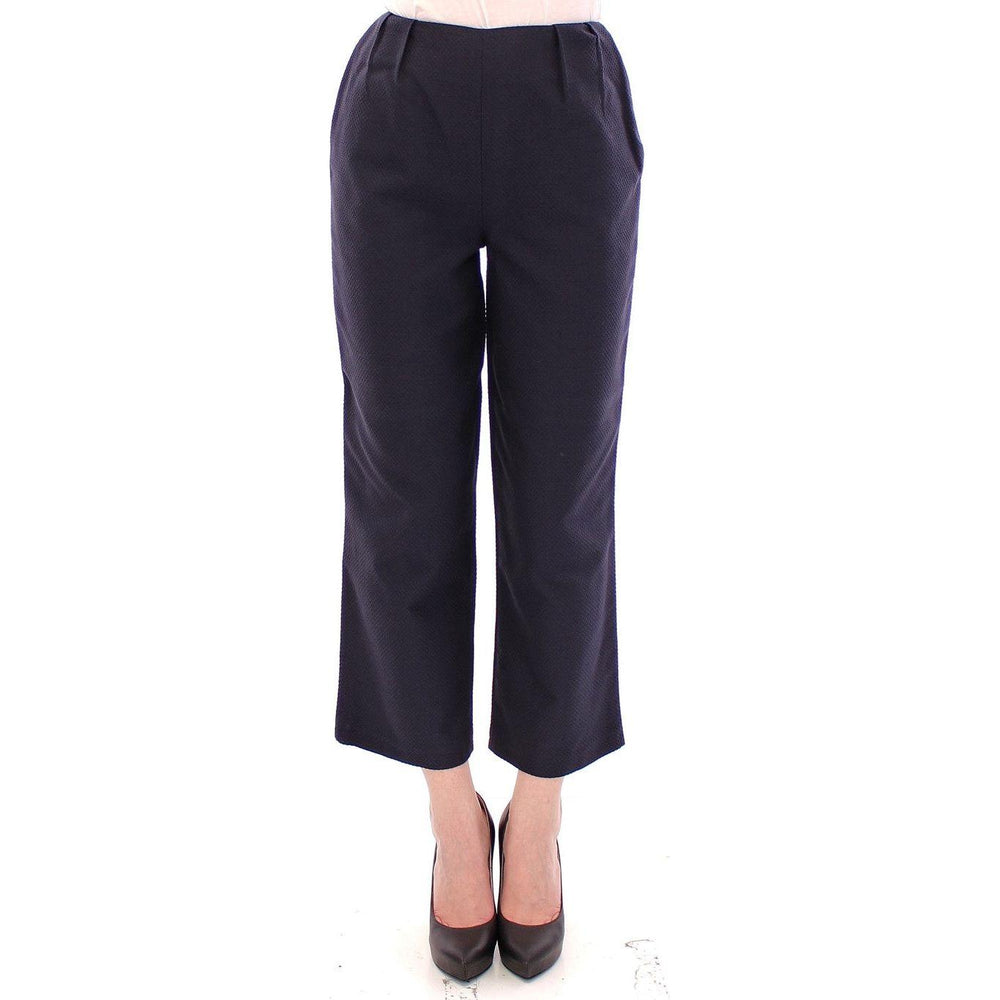 Andrea Incontri Blue Cropped Cotton Pants GSS10705-2