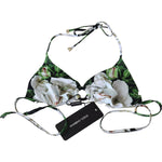 Dolce & Gabbana Multicolor Floral Print Halter Swimwear Bikini Top BIK1451-IT1
