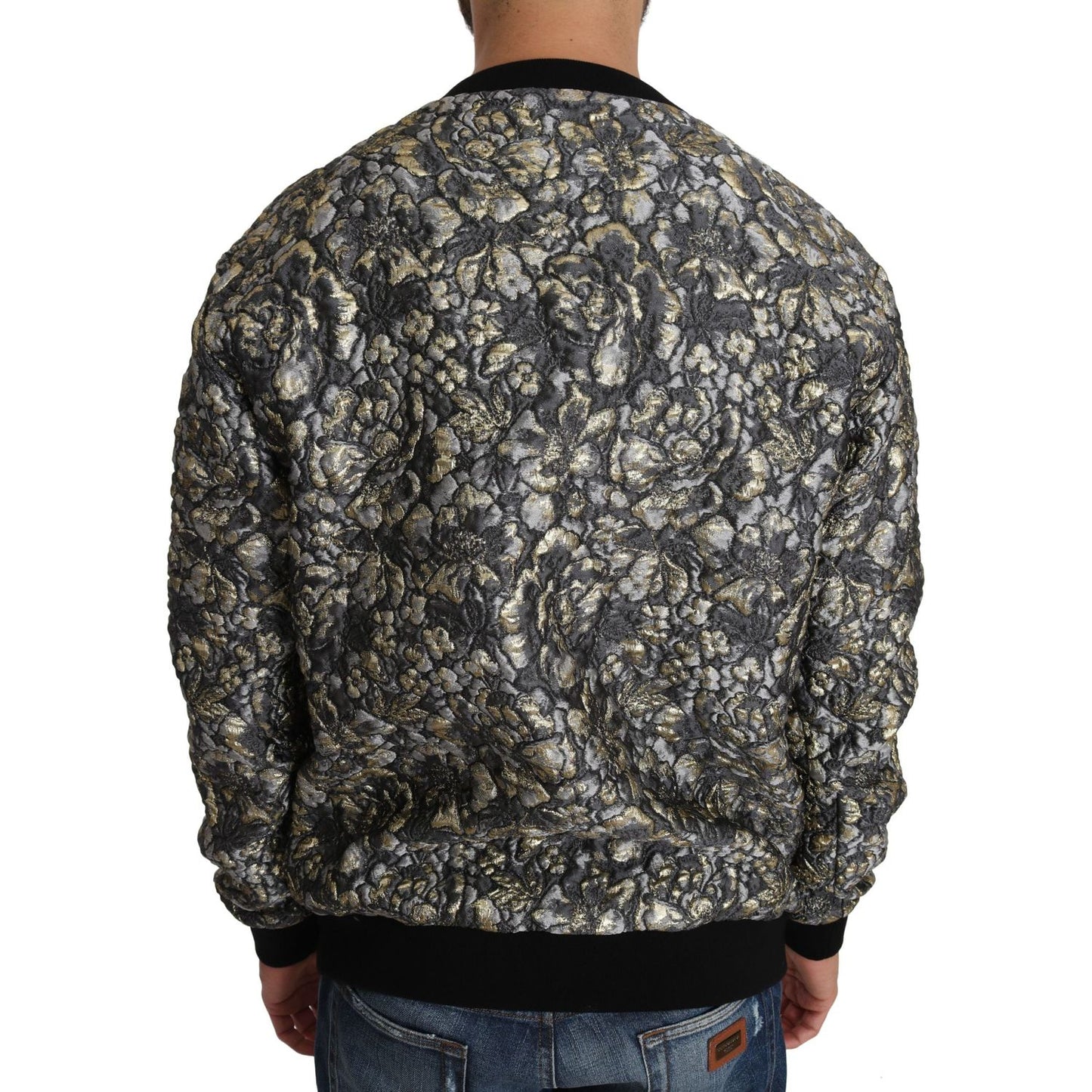 Dolce & Gabbana Samba Jacquard Palm Crewneck Sweater Dolce & Gabbana Dark Slate Gray