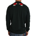 Dolce & Gabbana Green Crystal Heart Roses Gun Sweater TSH2519-46