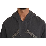 Dolce & Gabbana Gray Hooded Red Crystal Heart Gun Sweater TSH2520-48