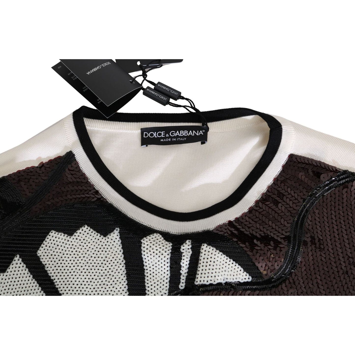 Dolce & Gabbana New York Jazz Sequined Silk Sweater Dolce & Gabbana Black
