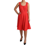 Dolce & Gabbana Red Polka Dotted Cotton A-Line Dress