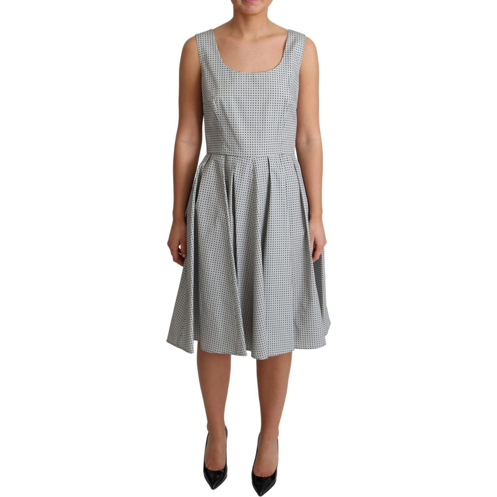 Dolce & Gabbana Gray Polka Dotted Cotton A-Line Dress DR2771-42