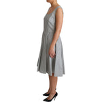 Dolce & Gabbana Gray Polka Dotted Cotton A-Line Dress DR2771-42
