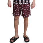 Dolce & Gabbana Maroon Hats Print Beachwear Shorts Swimwear BIK1117-IT4