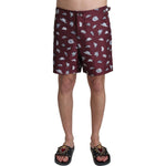 Dolce & Gabbana Maroon Hats Print Beachwear Shorts Swimwear BIK1118-IT4