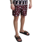 Dolce & Gabbana Maroon Hats Print Beachwear Shorts Swimwear BIK1118-IT4