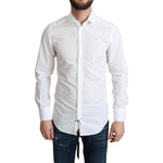 Dolce & Gabbana White Cotton Long Sleeves Men Formal Shirt TSH5903 -IT37
