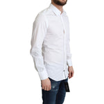 Dolce & Gabbana White Cotton Long Sleeves Men Formal Shirt TSH5903 -IT37