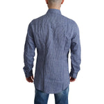 Dolce & Gabbana Blue Stripes Men Casual Button Down Shirt TSH6188-39