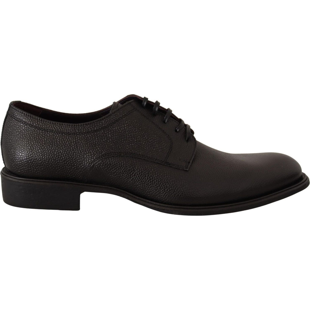 Dolce & Gabbana Black Leather Lace Up Mens Formal Derby Shoes MV3944-40.5