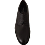 Dolce & Gabbana Black Leather Lace Up Mens Formal Derby Shoes MV3944-40.5