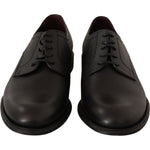 Dolce & Gabbana Black Leather Lace Up Mens Formal Derby Shoes MV3944-40.5