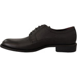 Dolce & Gabbana Black Leather Lace Up Mens Formal Derby Shoes MV3944-40.5