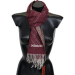 Missoni Maroon 100% Cashmere Unisex Neck Wrap Fringes Scarf MS2118BG