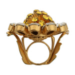 Dolce & Gabbana Gold Brass Yellow Crystal Flower Ring SMYK409-54