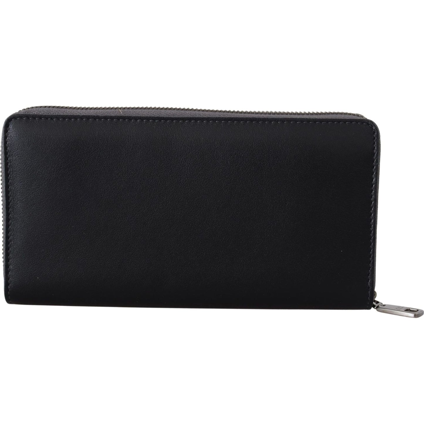 Dolce & Gabbana Elegant Textured Leather Zip-Around Wallet Dolce & Gabbana Black