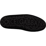 Dolce & Gabbana Black Leather Crystal Gold Crown Loafers Shoes MV3967-39