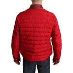 Dolce & Gabbana Red Brocade Bomber Gold Crown Logo Coat Jacket JKT2903-IT48