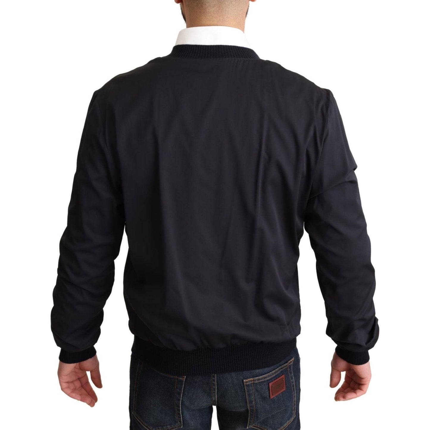 Dolce & Gabbana Elegant Silk Blend Bomber Jacket Dolce & Gabbana Black