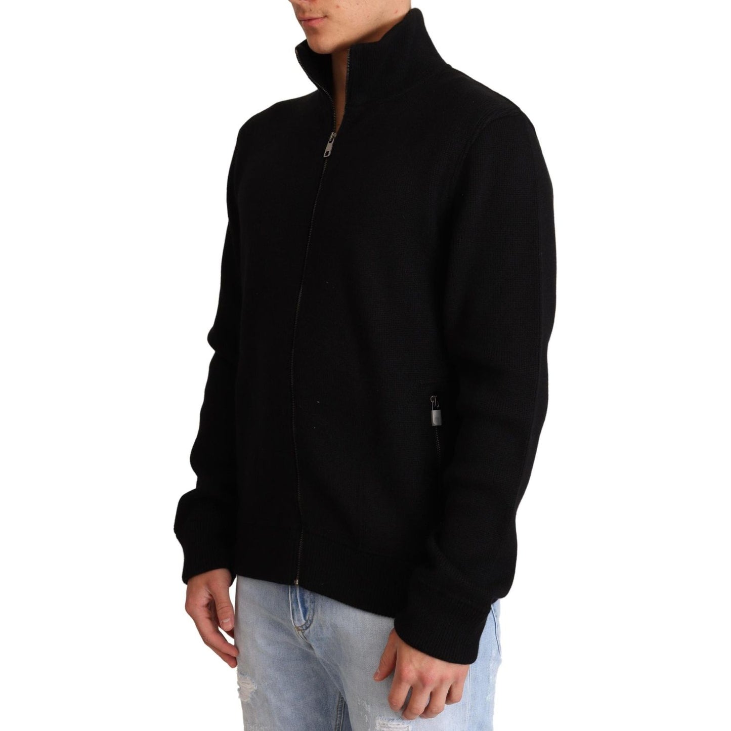 Dolce & Gabbana Elegant High Neck Cashmere Blend Sweater Dolce & Gabbana Black