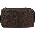 Dolce & Gabbana Gray Skin Leather Vanity Case Toiletry Shaving Bag VAS12718