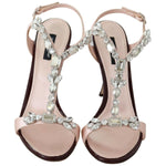 Dolce & Gabbana Pink Crystals Heels Keira Sandals LA8918-37.5