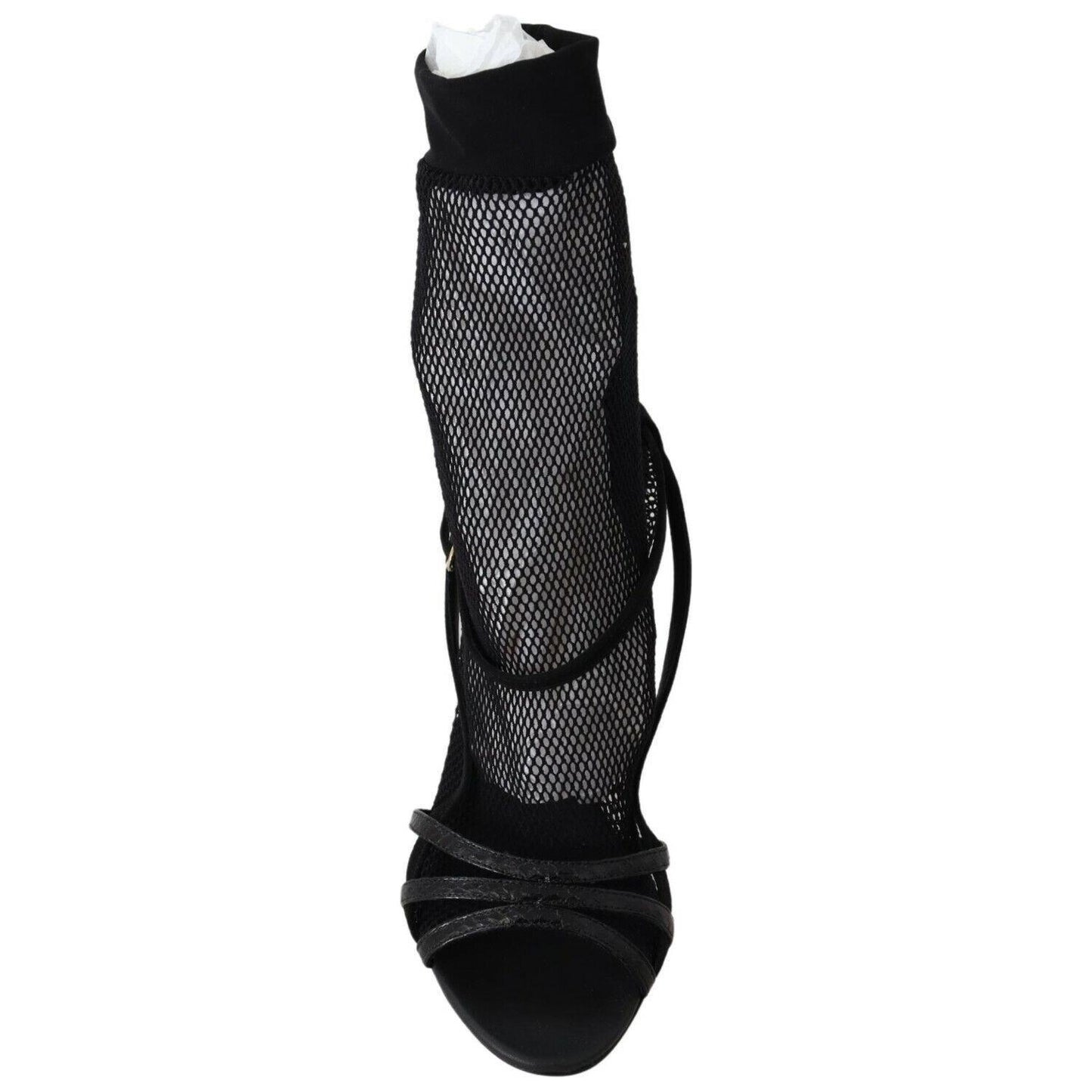 Dolce & Gabbana Black Suede Short Boots Sandals Shoes WOMAN SANDALS