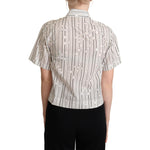 Dolce & Gabbana White Circles Dots Collared Button Up Shirt TSH5970 -40