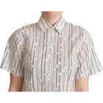 Dolce & Gabbana White Circles Dots Collared Button Up Shirt TSH5970 -40