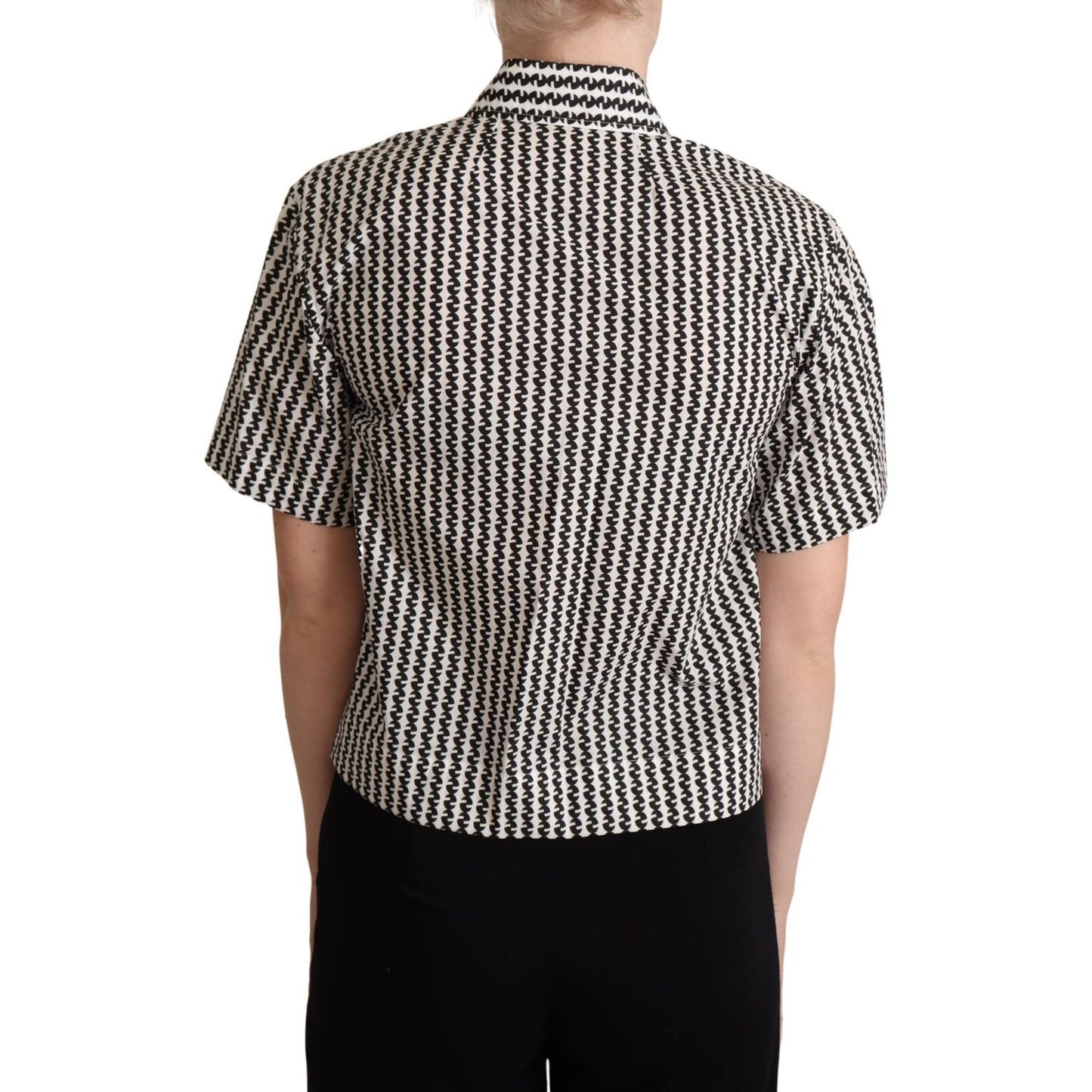 Dolce & Gabbana White Black Fantasy Pattern Shirt TSH5972 -40