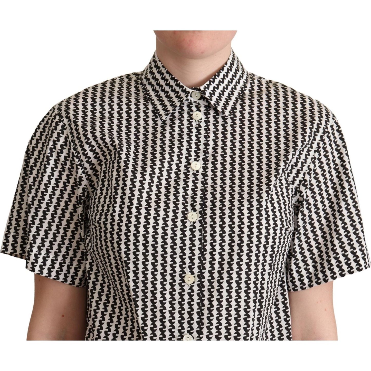 Dolce & Gabbana White Black Fantasy Pattern Shirt TSH5972 -40
