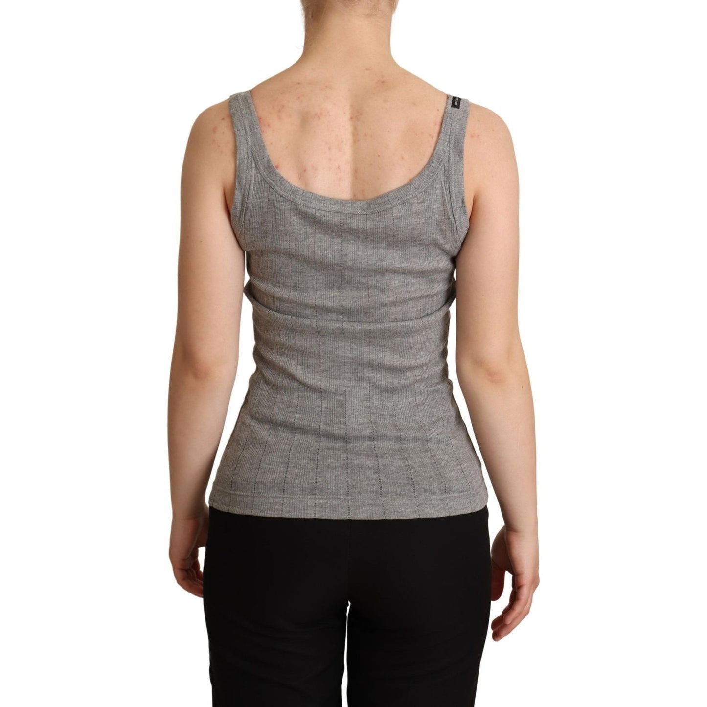 Dolce & Gabbana Gray Cotton Modal Canotta Tank Top T-shirt TSH6339-46