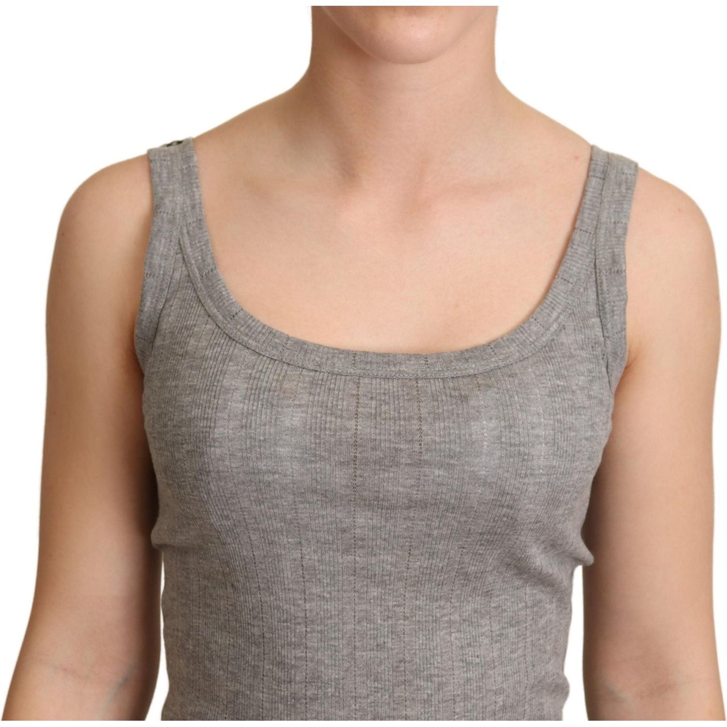Dolce & Gabbana Gray Cotton Modal Canotta Tank Top T-shirt TSH6339-46