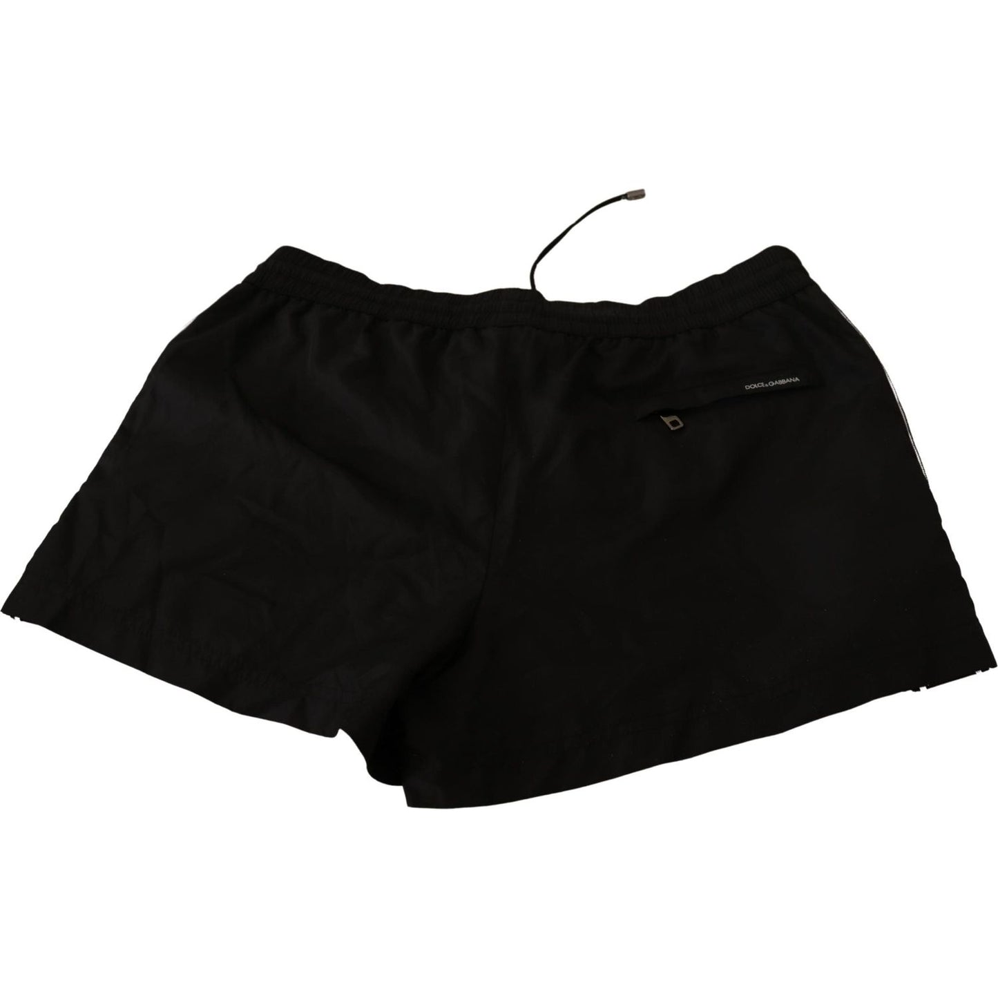Dolce & Gabbana Elegant Black KING Motive Swim Trunks Dolce & Gabbana Black