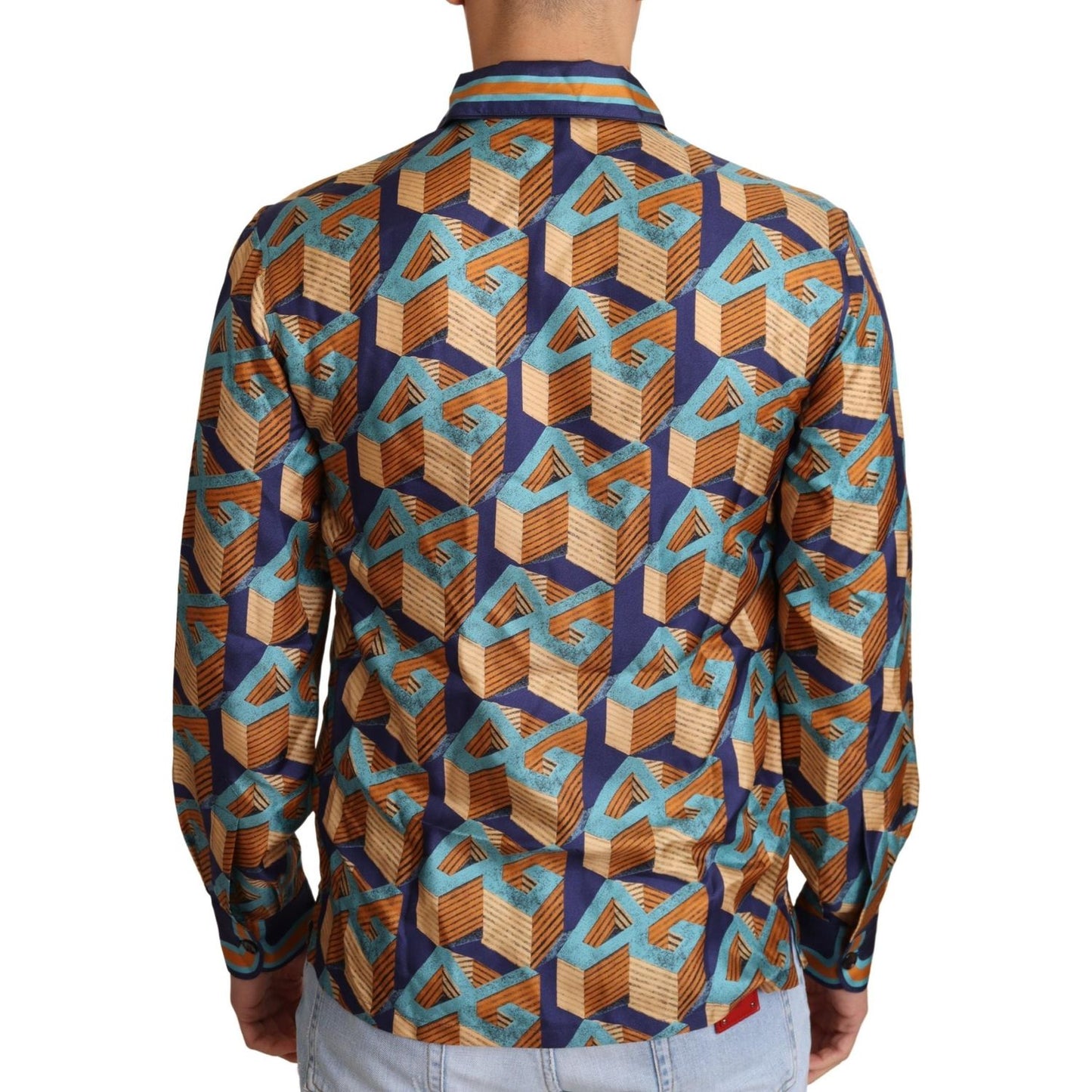 Dolce & Gabbana Elegant Silk Casual Shirt with DG Logo Dolce & Gabbana Dark Slate Gray