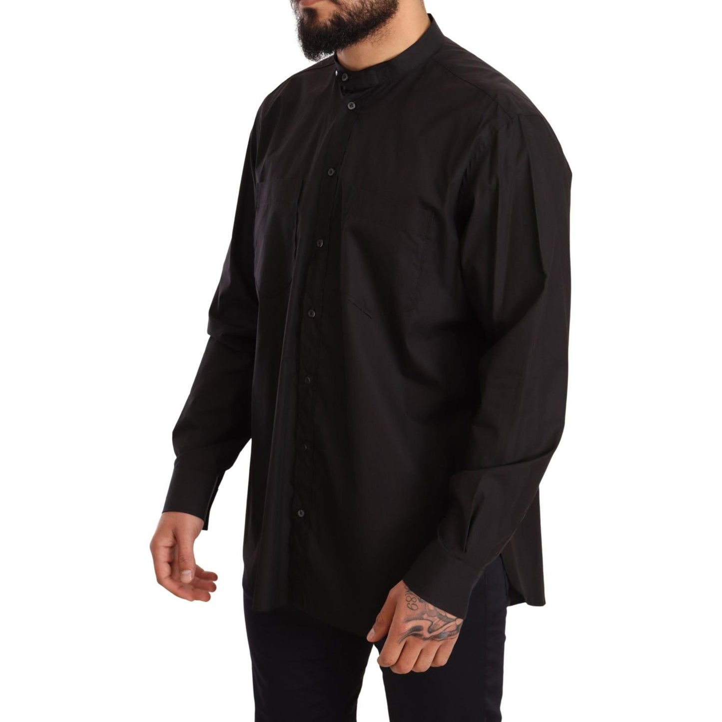 Dolce & Gabbana Elegant Black 100% Cotton Men's Shirt Dolce & Gabbana Black