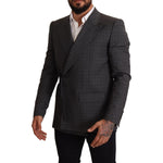 Dolce & Gabbana Gray Check Wool Slim Fit Blazer Jacket KOS1893-48