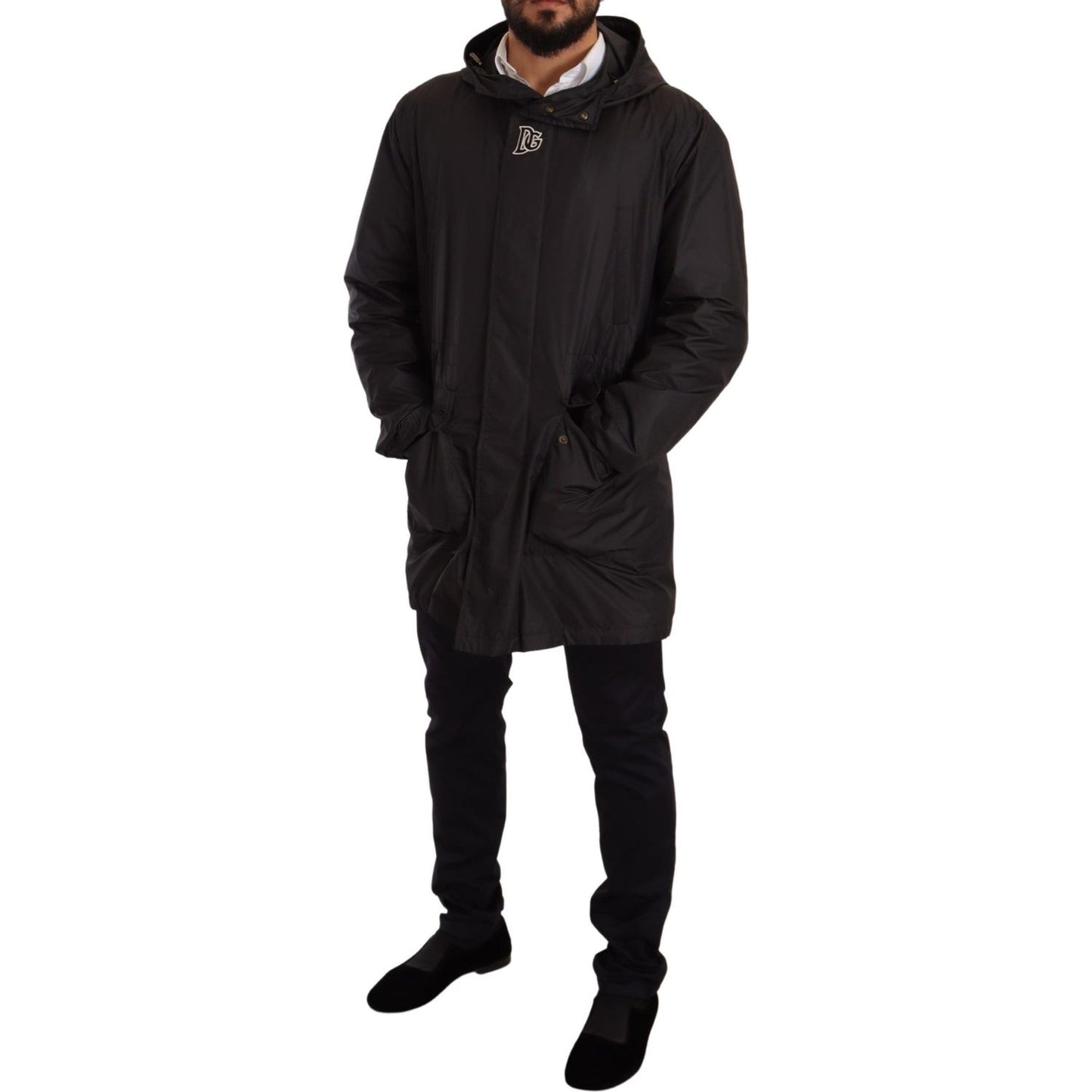Dolce & Gabbana Elegant Black Hooded Blouson Jacket Dolce & Gabbana Black