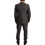 Dolce & Gabbana Gray Metallic MARTINI Slim Fit Set Suit KOS1882-48