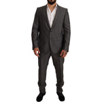 Dolce & Gabbana Gray Metallic MARTINI Slim Fit Set Suit KOS1882-48