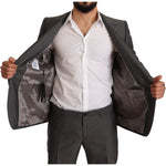 Dolce & Gabbana Gray Metallic MARTINI Slim Fit Set Suit KOS1882-48