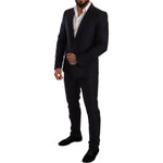 Dolce & Gabbana Blue Pattern MARTINI SLIM FIT 2 Piece Suit KOS1887-46