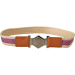 GF Ferre Multicolor Leather Silver Hexagon Logo Buckle Belt BEL8023 -85