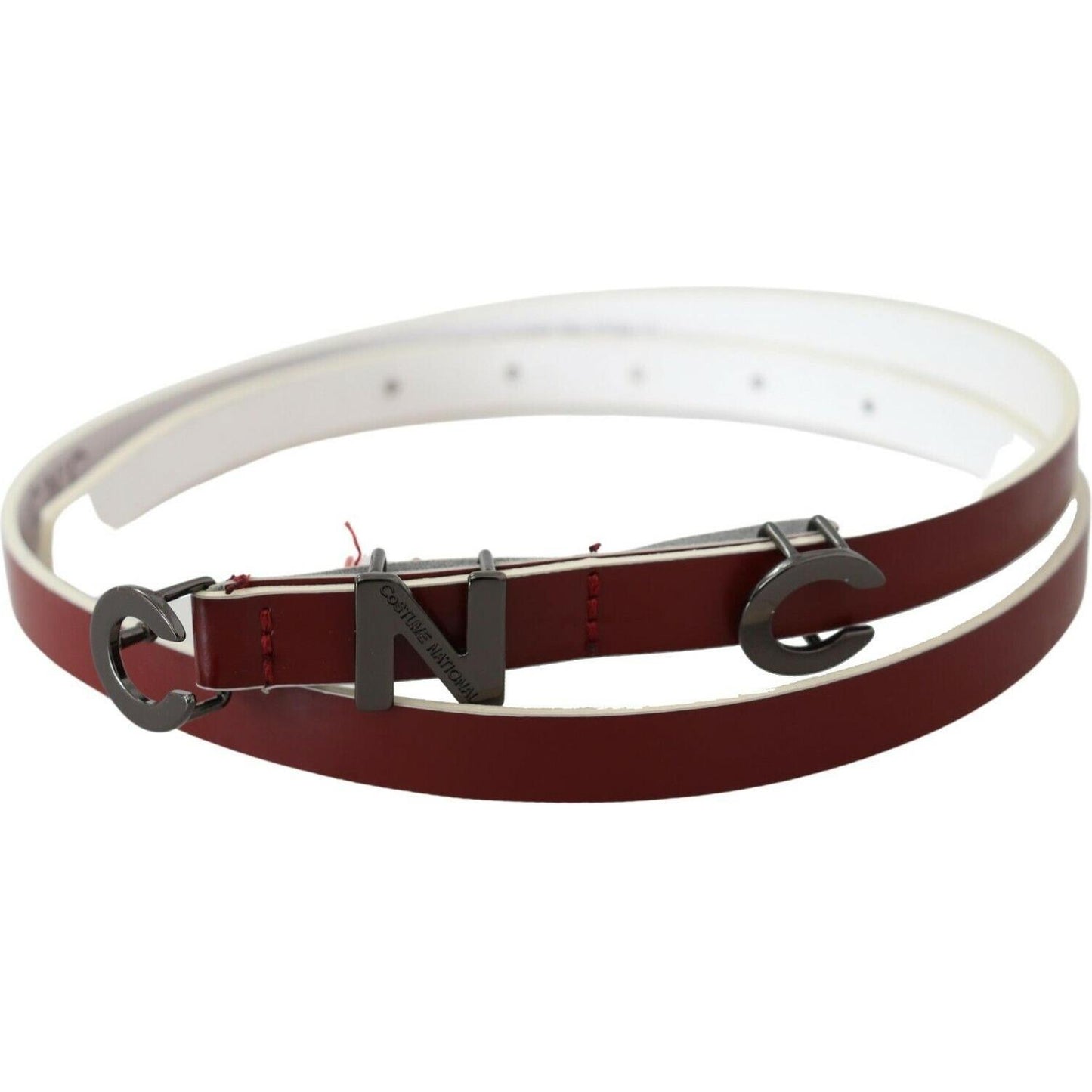 Costume National Chic Maroon Leather Fashion Belt WOMAN BELTS Costume National Dark Slate Gray