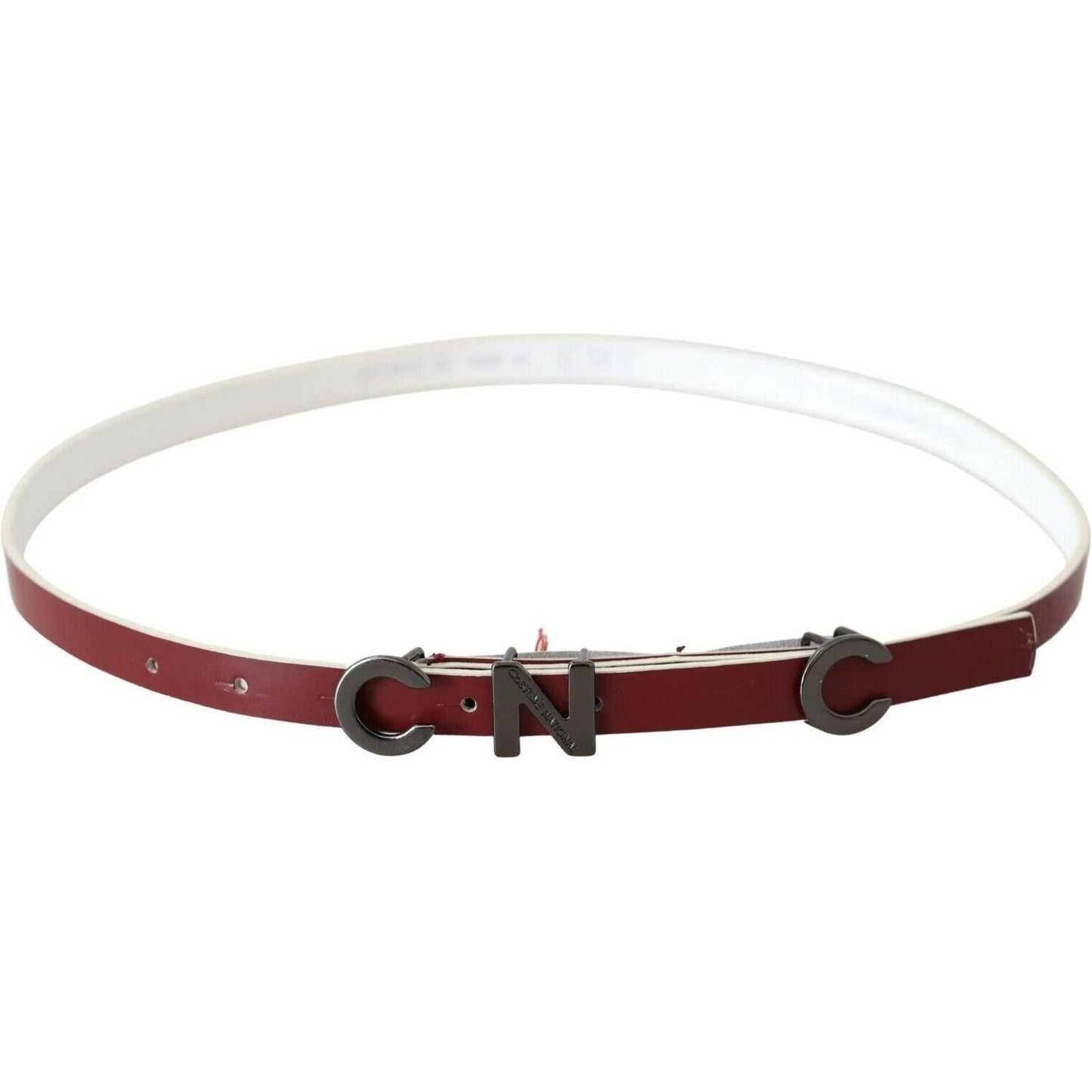 Costume National Chic Maroon Leather Fashion Belt WOMAN BELTS Costume National Antique White