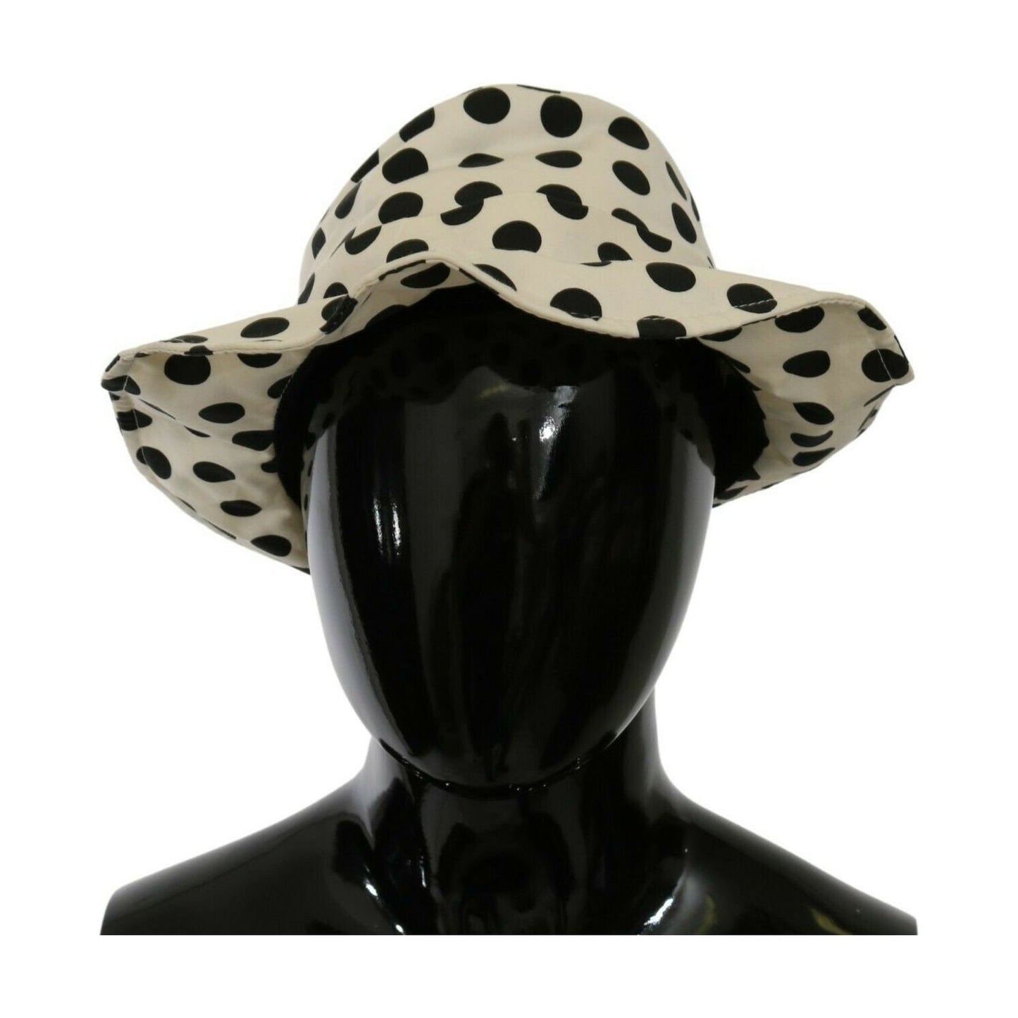 Dolce & Gabbana Chic Black Polka Dot Trilby Hat Dolce & Gabbana Dark Gray
