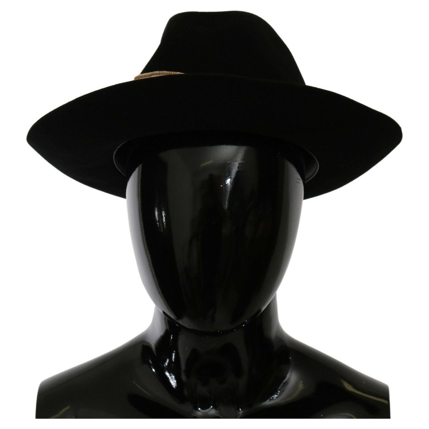 Dolce & Gabbana Elegant Black Lapin Wide Brim Panama Hat WOMAN HATS Dolce & Gabbana Black