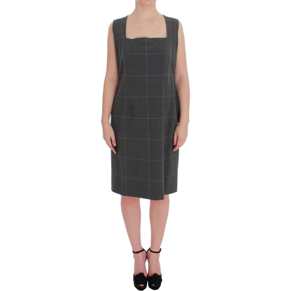 BENCIVENGA Gray Checkered Cotton Blazer Dress Set Suit SIG60234 -50